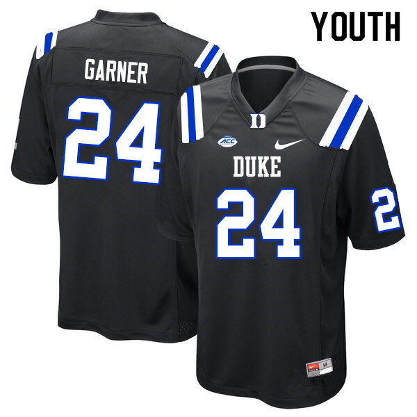 Youth #24 Jarett Garner Duke Blue Devils College Football Jerseys Sale-Black